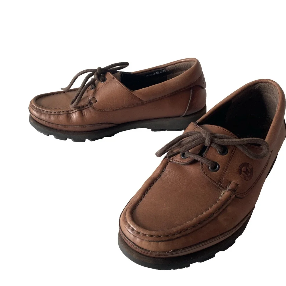 Ralyx by Mephisto Hurrikan Boat Shoe Brown Leather Size 6 Men Lace Up Chestnut